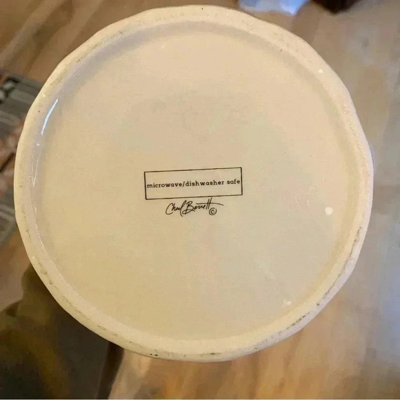 Vintage White Rustic Rooster Stoneware Pitcher, Farmhouse Kitchen Decor - Picture 4 of 8